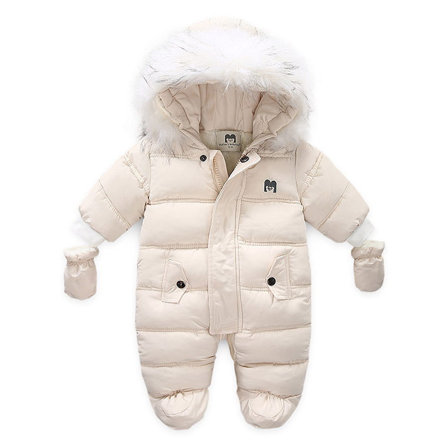 Baby Clothing Zip - Зимняя детская одежда с капюшоном, меховой