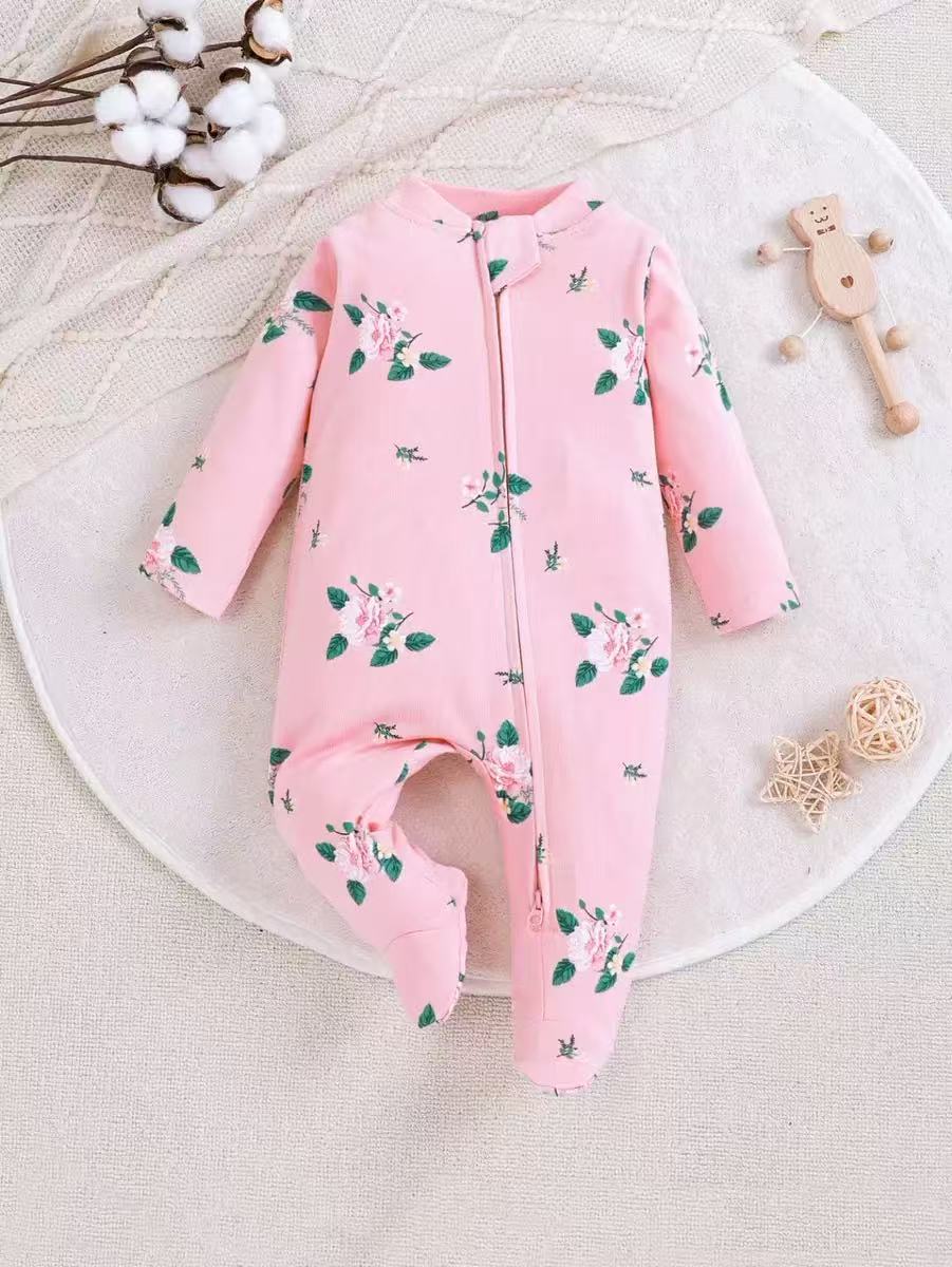 Baby Clothing Zip - Унисекс комбинезон-слип для новорожденных с длинным