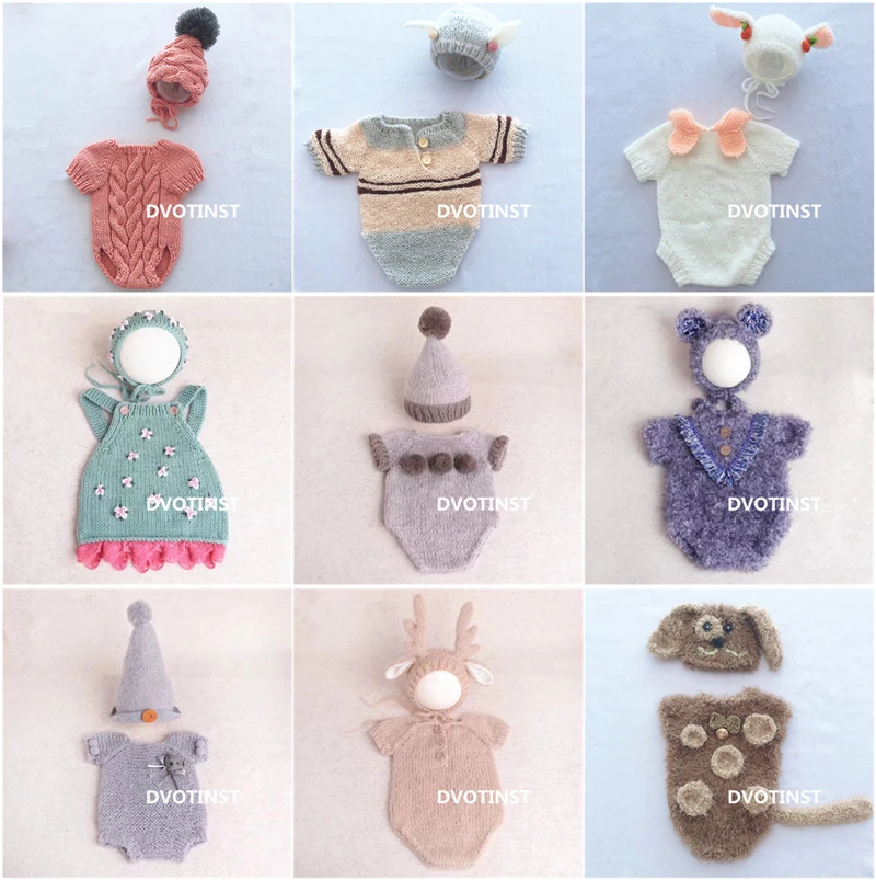 Baby Clothing Kit - Реквизит для фотосъемки новорожденных, вязаная крючком