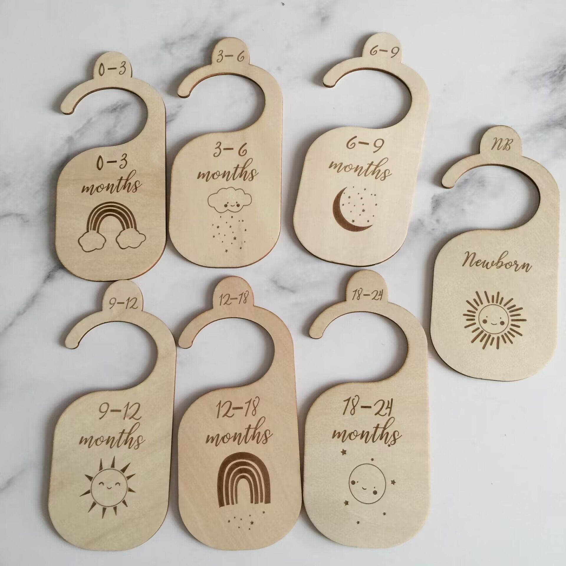 Baby Clothing Hanger Dividers - Деревянные разделители для детского гардероба, органайзеры-вешалки