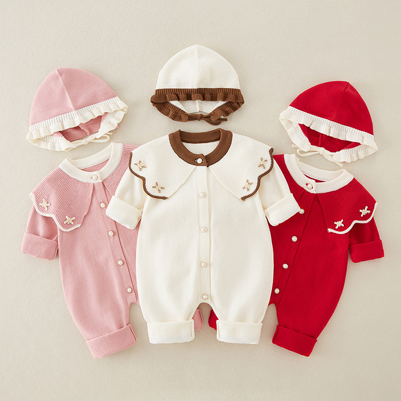 Baby Clothing Deals - Одежда для новорожденных, весенне-осенний вязаный комбинезон