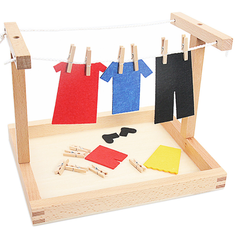 Baby Clothing Kit - Детские деревянные Монтессори «сделай сам», мини-имитация